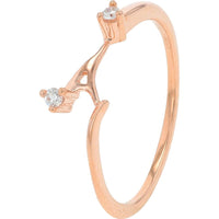 10K Rose Gold 0.33 Carat Round Diamond Bridal Set with Swirl Accents