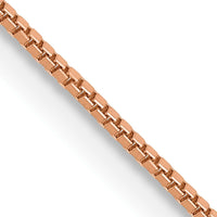 10K Rose Gold 18" Box Chain Necklace - 0.7mm Width