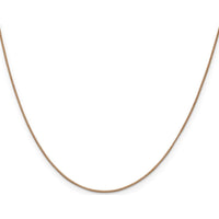 10K Rose Gold 18" Box Chain Necklace - 0.7mm Width