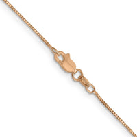 10K Rose Gold 18" Box Chain Necklace - 0.7mm Width