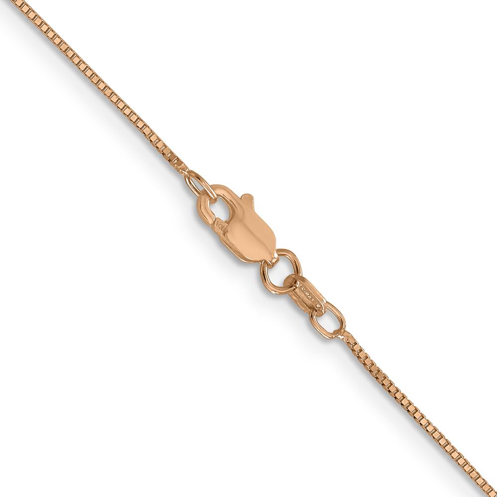 10K Rose Gold 18" Box Chain Necklace - 0.7mm Width