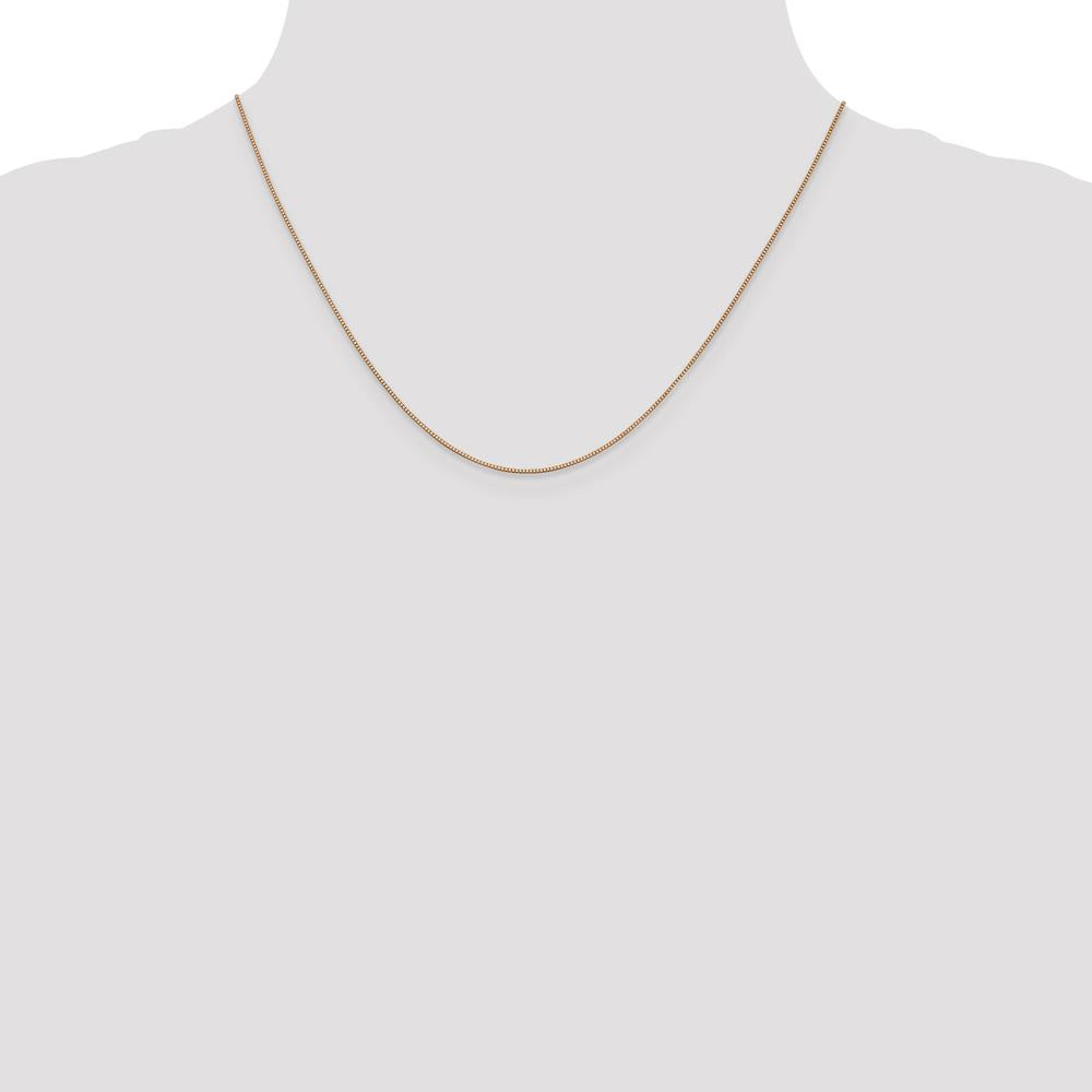 10K Rose Gold 18" Box Chain Necklace - 0.7mm Width