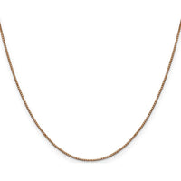 10K Rose Gold 24" Box Chain Necklace - Polished Finish, 0.9mm Width