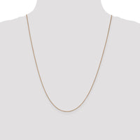 10K Rose Gold 24" Box Chain Necklace - Polished Finish with Lobster Clasp