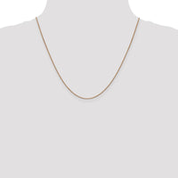 10K Rose Gold .9mm Box Chain Necklace - 20" with Lobster Clasp