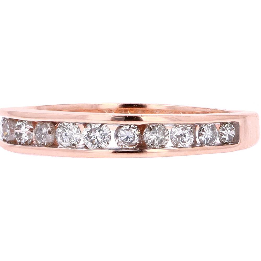 10K Rose Gold Channel Set Diamond Wedding Band - 0.50 Carat Total Diamond Weight