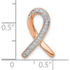 10K Rose Gold Diamond Awareness Ribbon Slide Pendant with Diamond Accent by Oro Pregiato