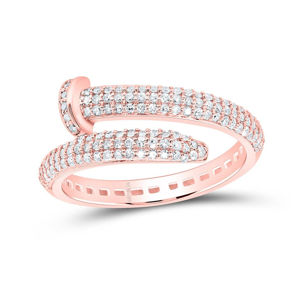 10K Rose Gold Diamond Band Ring - 1/2 Carat Total Diamond Weight