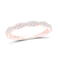 10K Rose Gold Diamond Band Ring - 1/4 Carat Total Diamond Weight