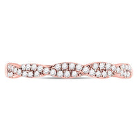 10K Rose Gold Diamond Band Ring - 1/4 Carat Total Diamond Weight