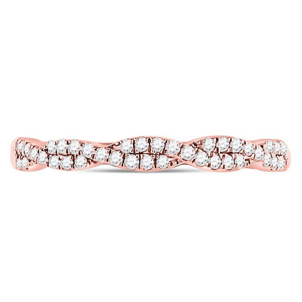 10K Rose Gold Diamond Band Ring - 1/4 Carat Total Diamond Weight