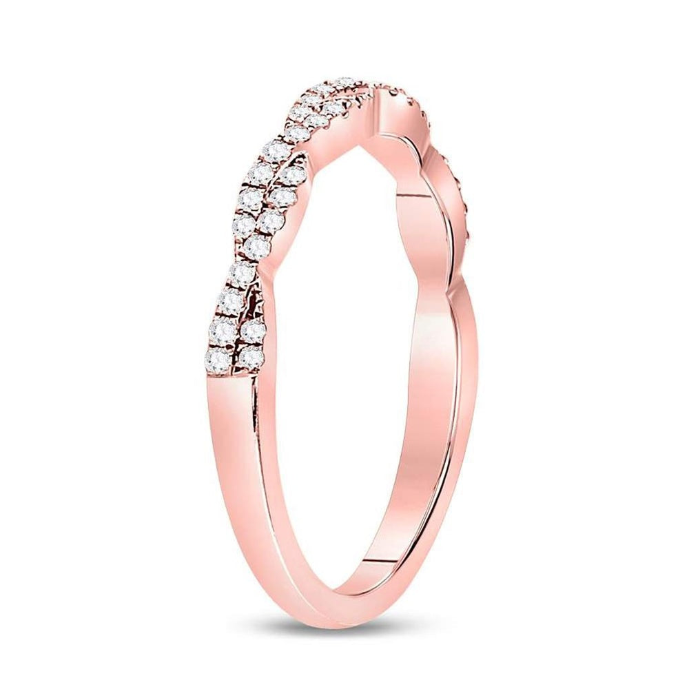 10K Rose Gold Diamond Band Ring - 1/4 Carat Total Diamond Weight