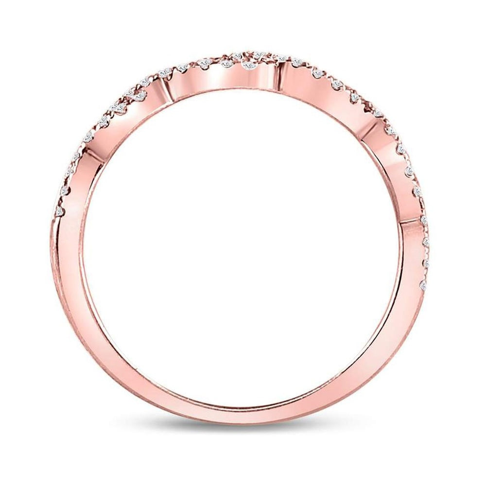 10K Rose Gold Diamond Band Ring - 1/4 Carat Total Diamond Weight
