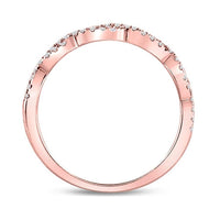 10K Rose Gold Diamond Band Ring - 1/4 Carat Total Diamond Weight