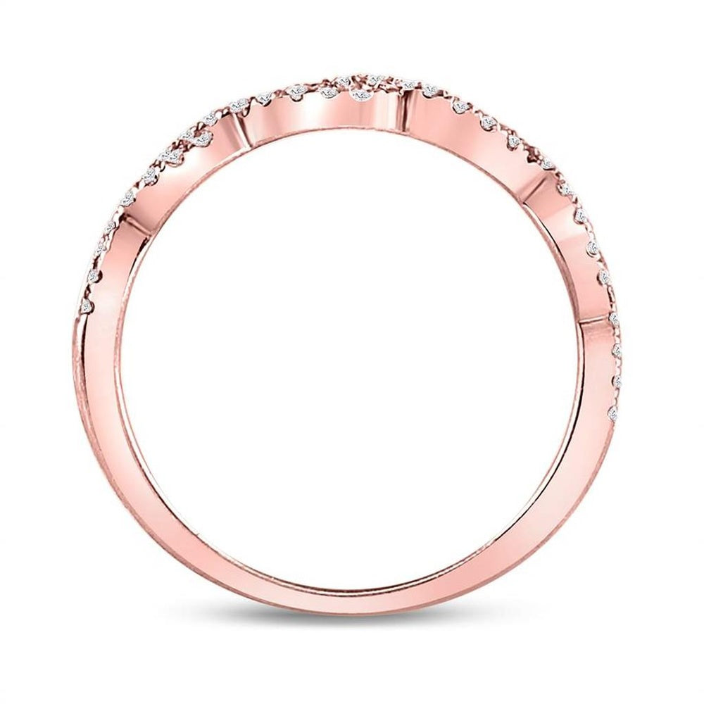 10K Rose Gold Diamond Band Ring - 1/4 Carat Total Diamond Weight