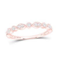 10K Rose Gold Diamond Band Ring - 1/6 Carat Total Diamond Weight
