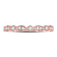 10K Rose Gold Diamond Band Ring - 1/6 Carat Total Diamond Weight