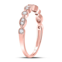 10K Rose Gold Diamond Band Ring - 1/6 Carat Total Diamond Weight