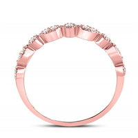 10K Rose Gold Diamond Band Ring - 1/6 Carat Total Diamond Weight