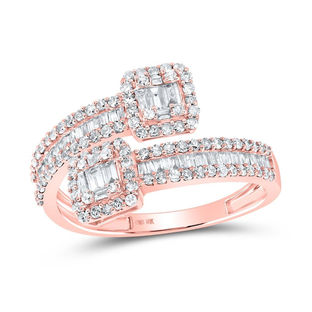 10K Rose Gold Diamond Band Ring - 1 Carat Total Diamond Weight