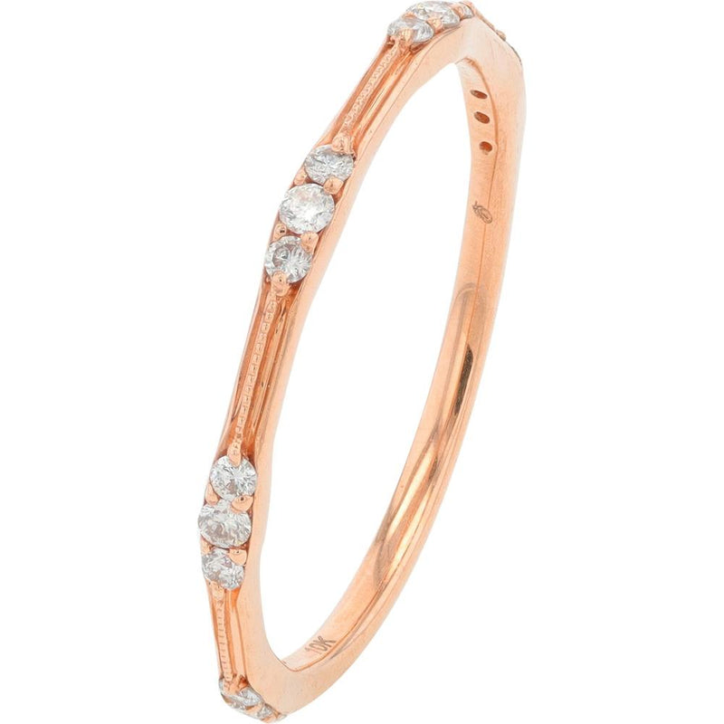 10K Rose Gold Diamond Band with 0.15 Carats of Diamonds - Elegant and Timeless Design