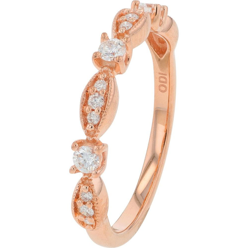 10K Rose Gold Diamond Band with 0.25 Total Carat Weight - Elegant and Timeless Design