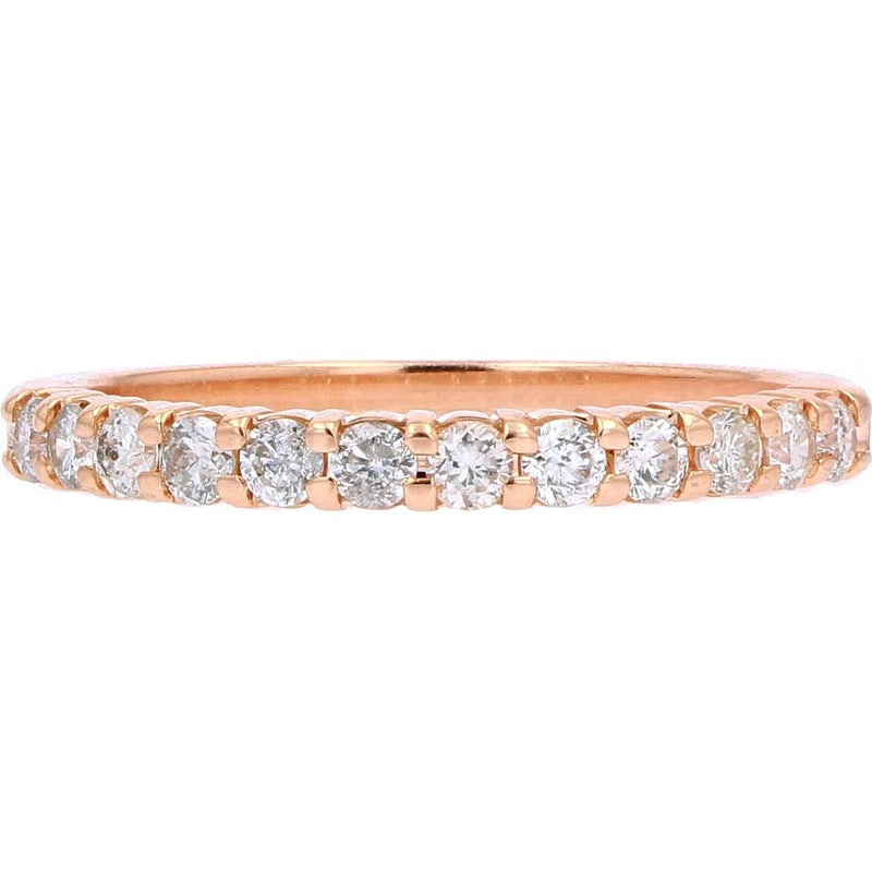 10K Rose Gold Diamond Band with Prong-Set Round Diamonds - 1/3 Carat Total Diamond Weight