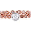 10K Rose Gold Diamond Bridal Set with 0.33 Carat Total Diamond Weight