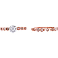 10K Rose Gold Diamond Bridal Set with 0.33 Carat Total Diamond Weight
