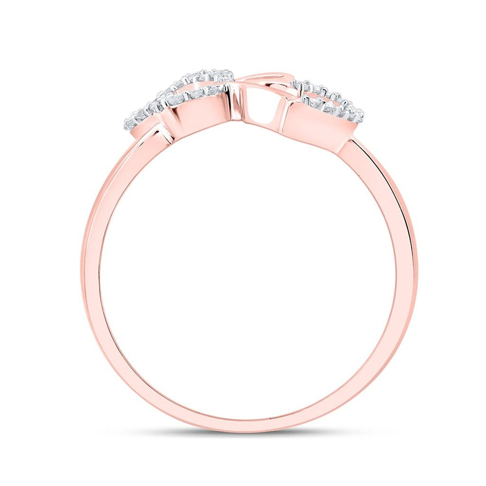 10K Rose Gold Diamond Butterfly Ring - 1/10 Carat Total Diamond Weight