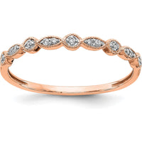 10K Rose Gold Diamond Fancy Band with Round Diamonds - 0.025 Carat Total Diamond Weight by 0
