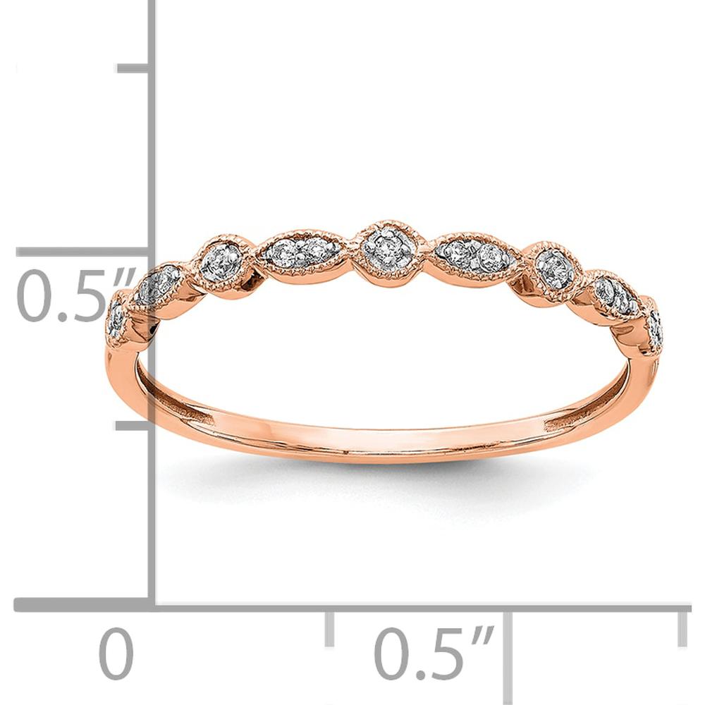 10K Rose Gold Diamond Fancy Band with Round Diamonds - 0.025 Carat Total Diamond Weight by 0