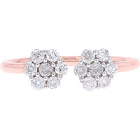 10K Rose Gold Diamond Flower Cuff Ring - 0.40 Carat Total Diamond Weight