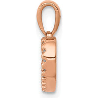 10K Rose Gold Diamond Heart Pendant - 0.03 Carat Diamond Total Weight by Oro Pregiato