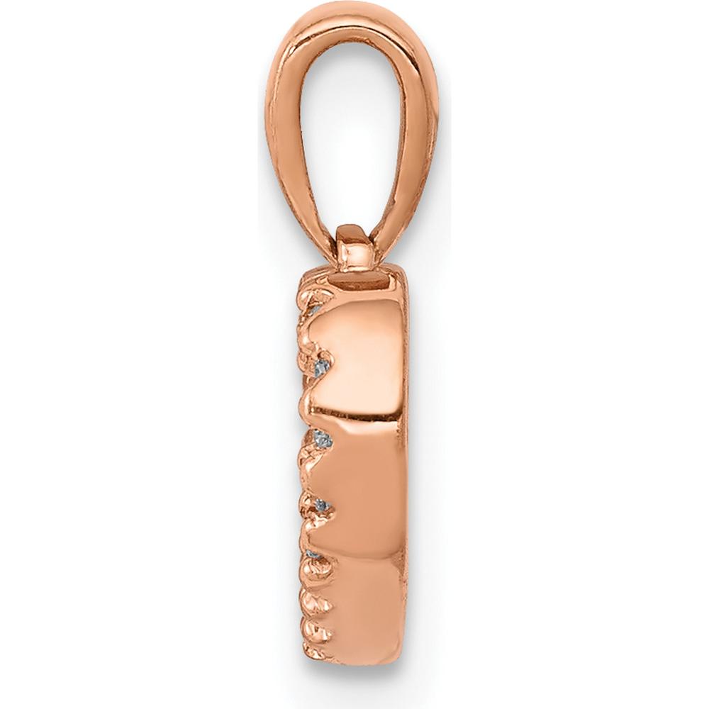 10K Rose Gold Diamond Heart Pendant - 0.03 Carat Diamond Total Weight by Oro Pregiato