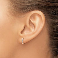 10K Rose Gold Diamond Hinged Hoop Earrings - 0.10 Carat Total Diamond Weight by Oro Pregiato