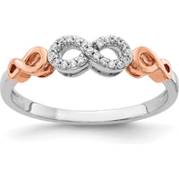 10K Rose Gold Diamond Infinity Ring with White Rhodium and Pave Set Diamonds by 0