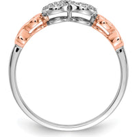 10K Rose Gold Diamond Infinity Ring with White Rhodium and Pave Set Diamonds by 0
