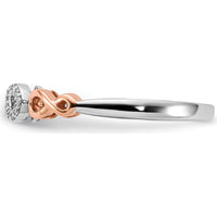 10K Rose Gold Diamond Infinity Ring with White Rhodium and Pave Set Diamonds by 0