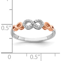 10K Rose Gold Diamond Infinity Ring with White Rhodium and Pave Set Diamonds by 0