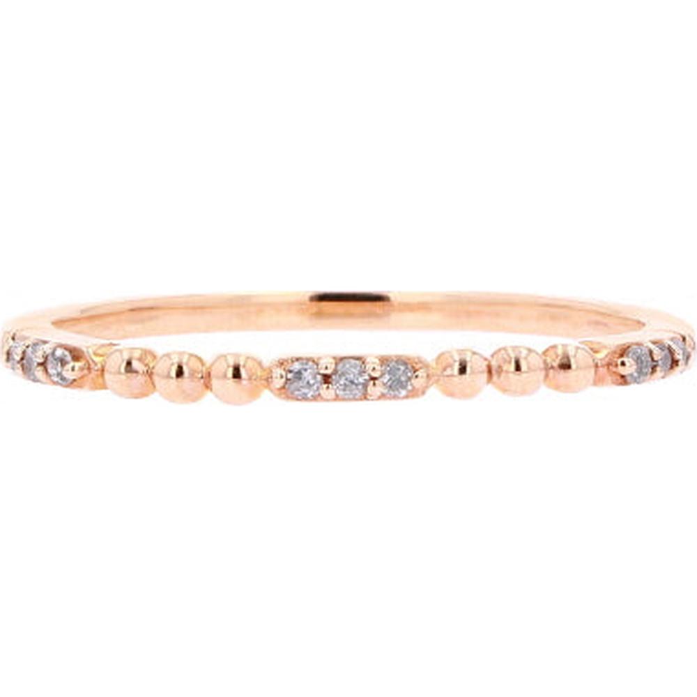 10K Rose Gold Diamond Stackable Band - 0.05 Carat Total Diamond Weight