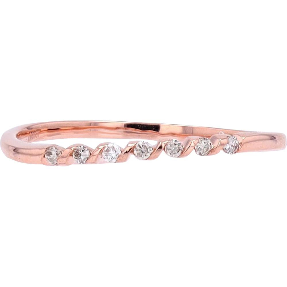 10K Rose Gold Diamond Stackable Band - 0.06 Carat Total Diamond Weight