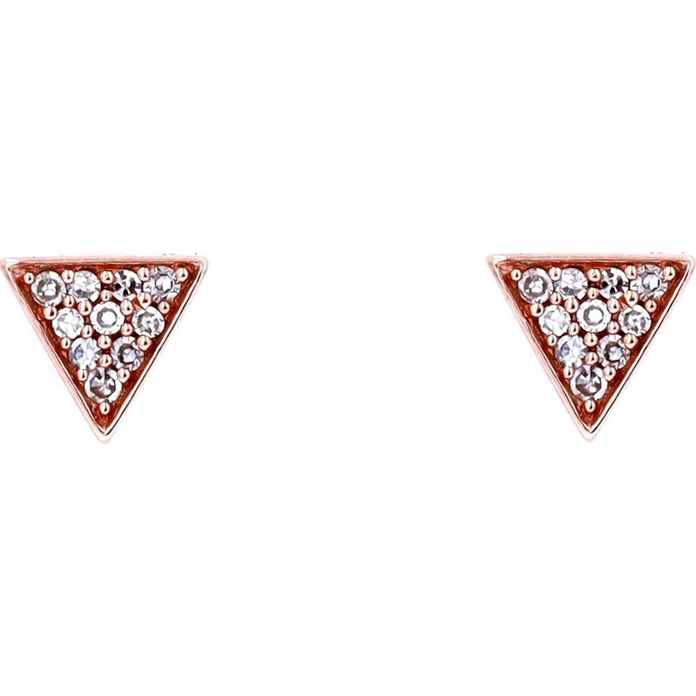 10K Rose Gold Diamond Triangle Stud Earrings - 0.07 Carat Total Diamond Weight