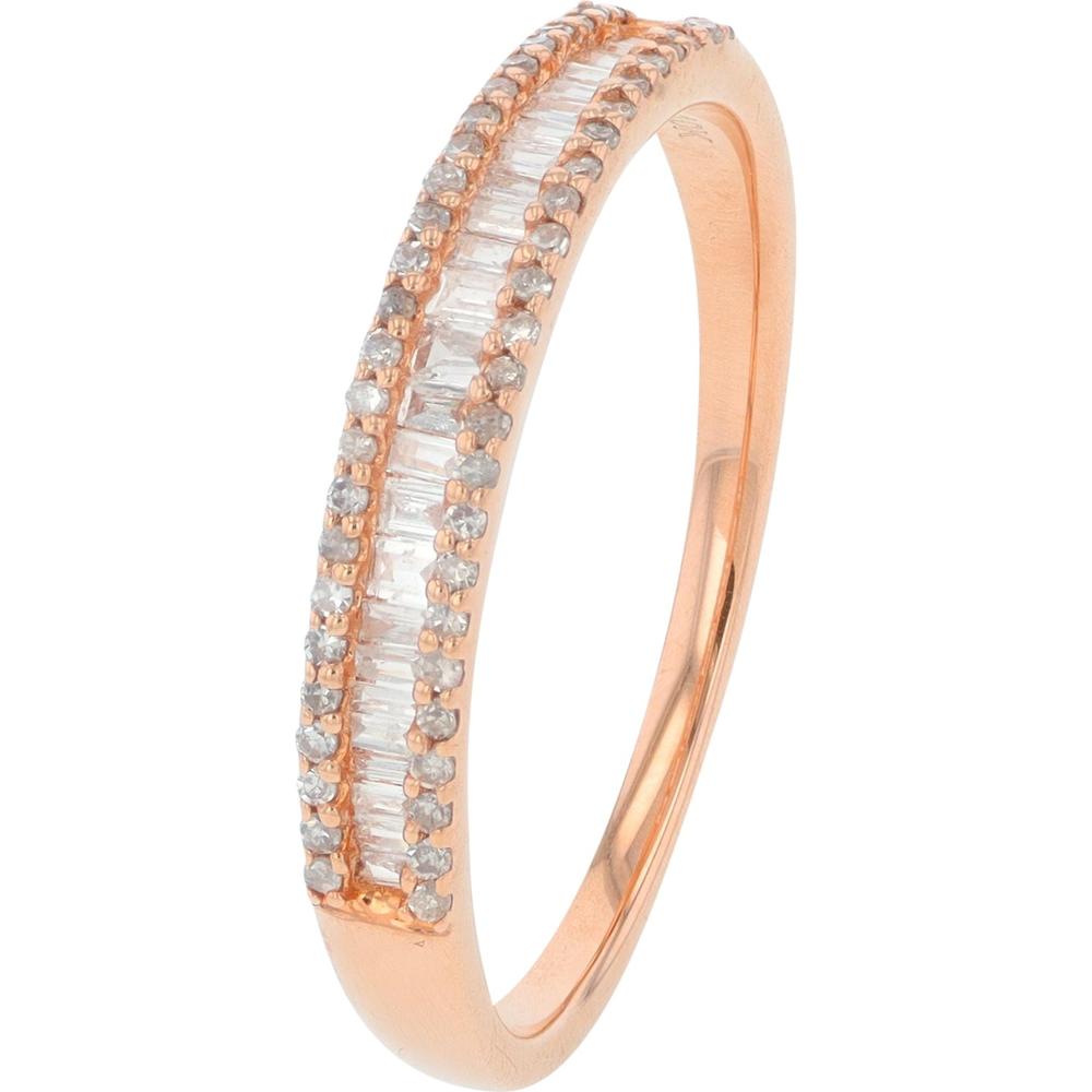 10K Rose Gold Diamond Wedding Band with 0.25 Carats Total Diamond Weight