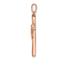 10K Rose Gold Heart Cross Pendant with Diamond - 0.15 Carat Total Diamond Weight by Oro Pregiato