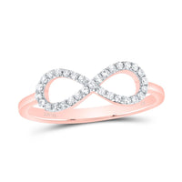 10K Rose Gold Natural Diamond Infinity Ring - 1/7 Carat Total Diamond Weight