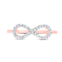 10K Rose Gold Natural Diamond Infinity Ring - 1/7 Carat Total Diamond Weight