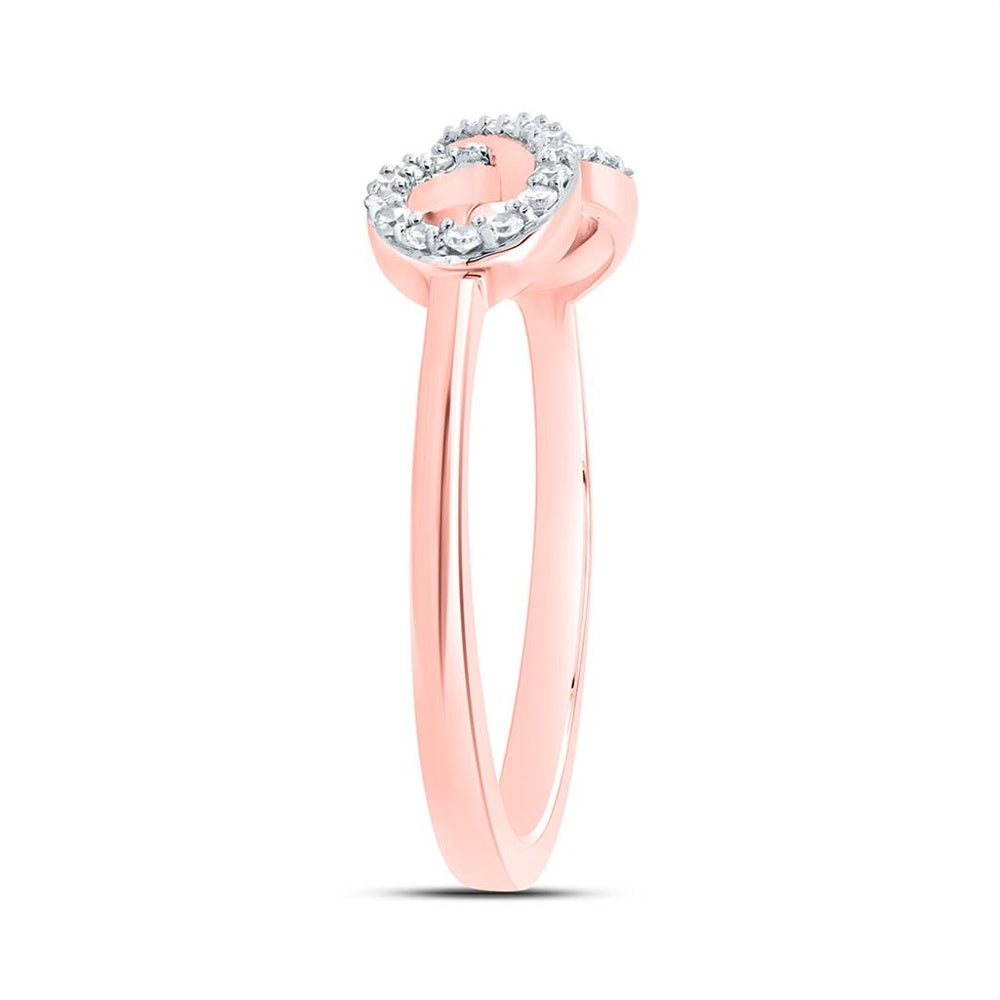 10K Rose Gold Natural Diamond Infinity Ring - 1/7 Carat Total Diamond Weight