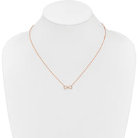 10K Rose Gold Polished Diamond Infinity Symbol Necklace - 0.25 Carat Total Diamond Weight by Oro Pregiato