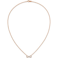 10K Rose Gold Polished Diamond Infinity Symbol Necklace - 0.25 Carat Total Diamond Weight by Oro Pregiato